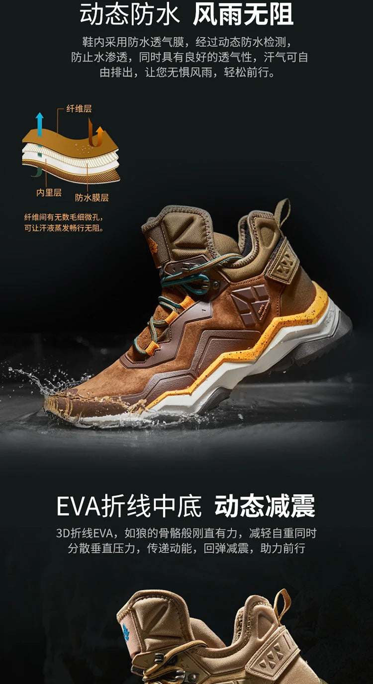 RAX Waterproof Mid-Top Hiking Shoes – Men’s & Women’s Leather Trekking Boots for Trail, Camping, Climbing & Outdoor Adventures
