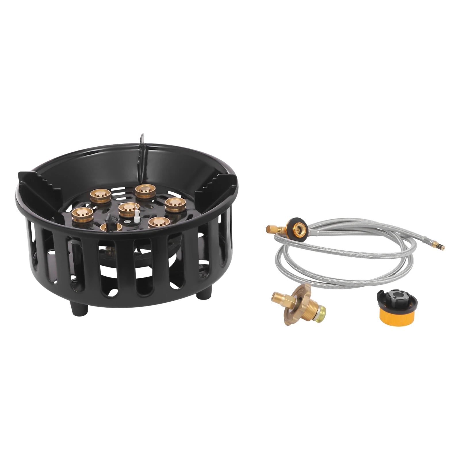 Portable Butane & Propane Camping Stove with Dual Adapters – Compact Outdoor Gas Burner for Cooking, Boiling & Frying
