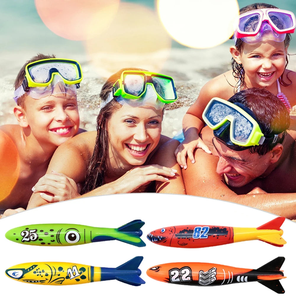 Kids Shark Rocket Pool Diving Toy Set – Summer Water Throwing Game, Swimming Training & Bath Toy for Toddlers and Children