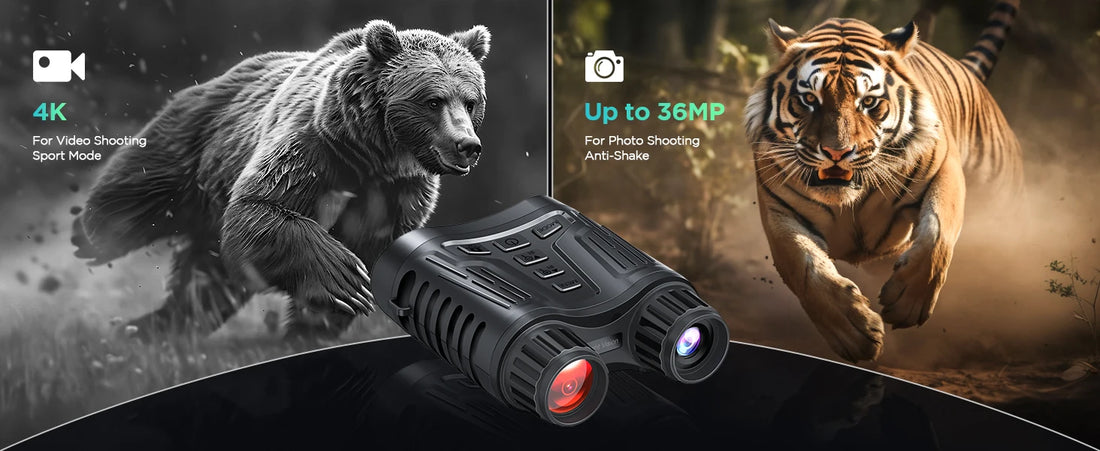 4K Night Vision Binoculars – 8X Digital Zoom, 1080P HD Recording, IR Illuminator for Hunting, Camping & Wildlife Viewing