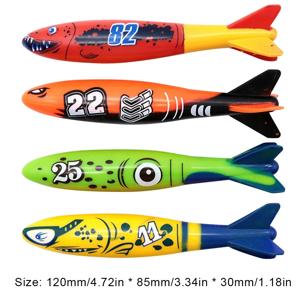 Kids Shark Rocket Pool Diving Toy Set – Summer Water Throwing Game, Swimming Training & Bath Toy for Toddlers and Children