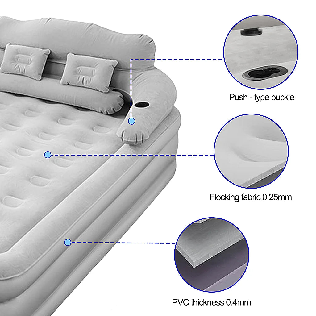 2-Person Inflatable Camping Mattress with Built-in Pump – Thickened Raised Air Bed for Indoor & Outdoor Use
