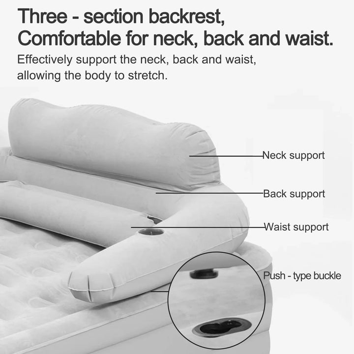 2-Person Inflatable Camping Mattress with Built-in Pump – Thickened Raised Air Bed for Indoor & Outdoor Use