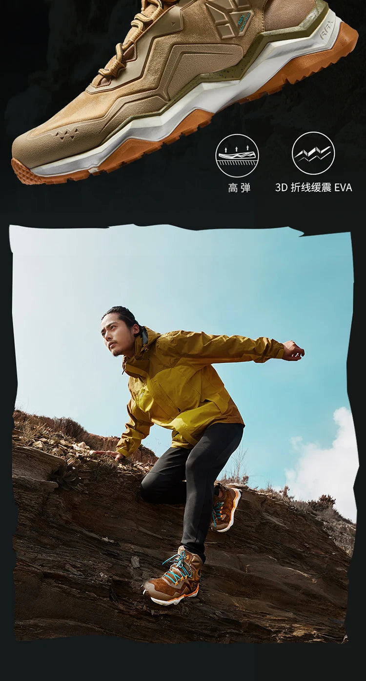 RAX Waterproof Mid-Top Hiking Shoes – Men’s & Women’s Leather Trekking Boots for Trail, Camping, Climbing & Outdoor Adventures