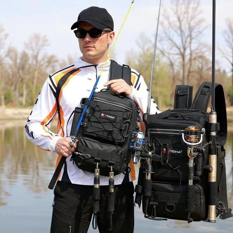 Multi-Functional Fishing Tackle Backpack – Large Capacity Waterproof Lure Bag with Gear Storage & Hanging System