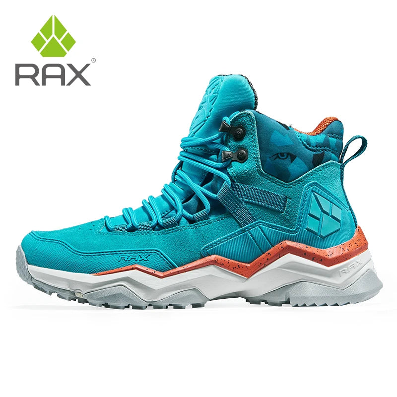 RAX Waterproof Mid-Top Hiking Shoes – Men’s & Women’s Leather Trekking Boots for Trail, Camping, Climbing & Outdoor Adventures