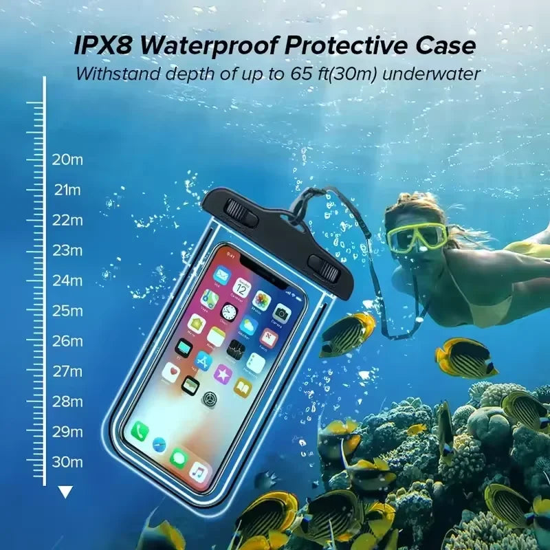 Universal Waterproof Phone Case – Underwater Protective Pouch for iPhone & Samsung (Swimming, Beach & Travel)