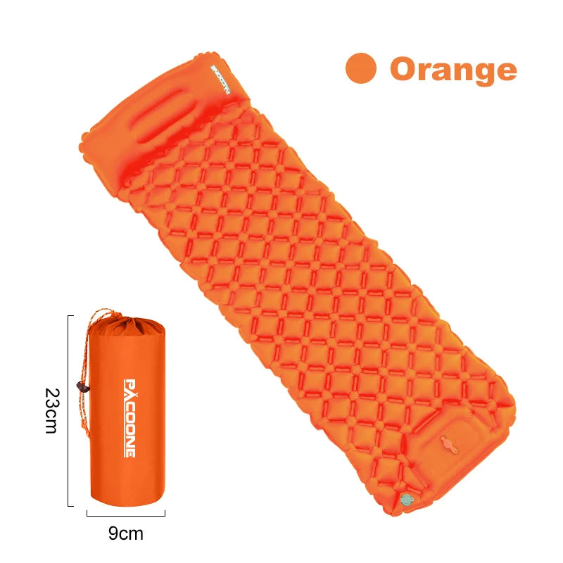 Ultralight Inflatable Camping Sleeping Pad with Built-in Pump & Pillow – Compact Air Mattress for Hiking, Backpacking & Travel