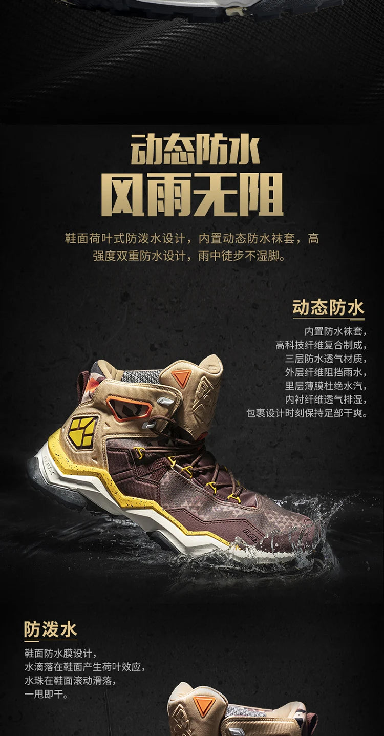 RAX Waterproof Mid-Top Hiking Shoes – Men’s & Women’s Leather Trekking Boots for Trail, Camping, Climbing & Outdoor Adventures