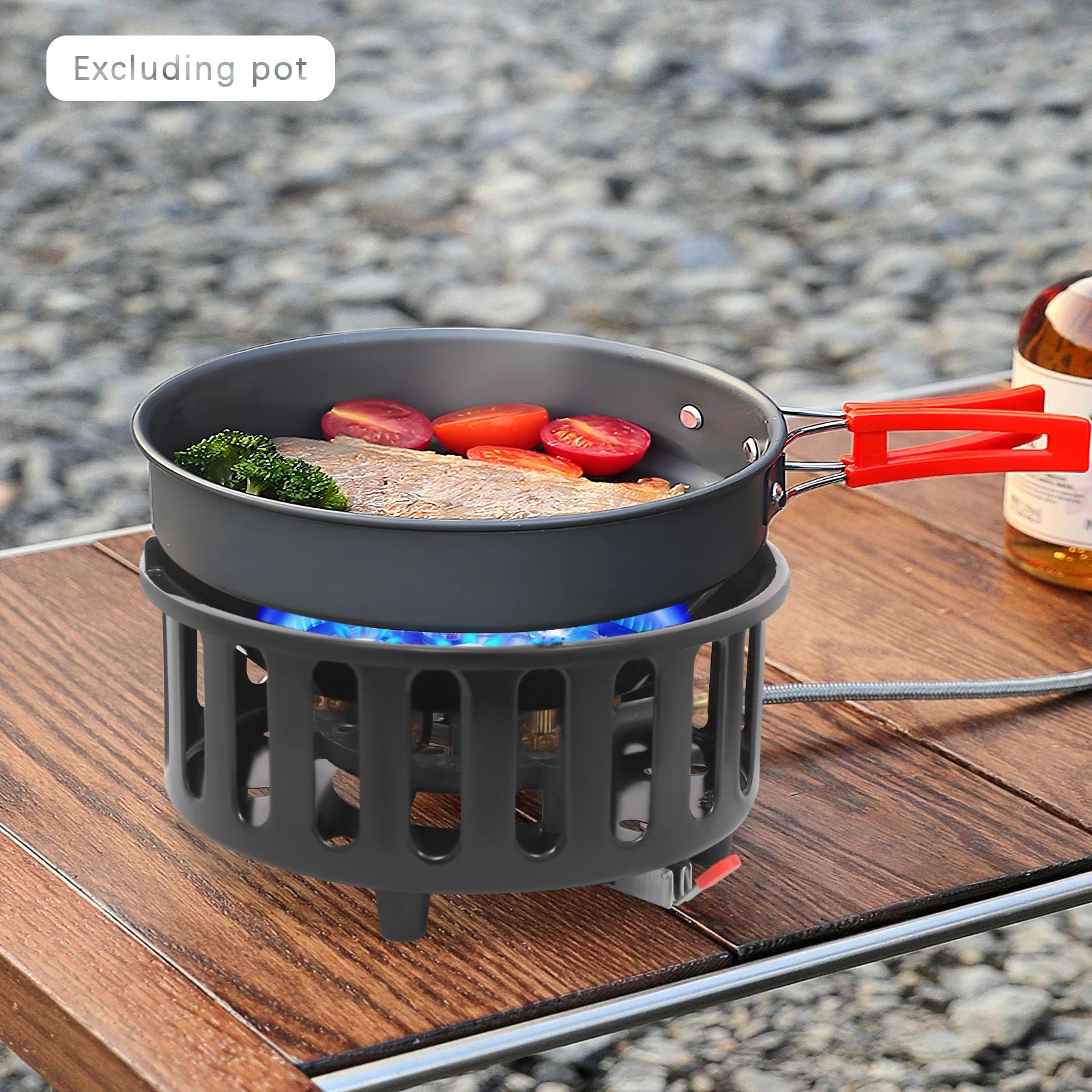 Portable Butane & Propane Camping Stove with Dual Adapters – Compact Outdoor Gas Burner for Cooking, Boiling & Frying