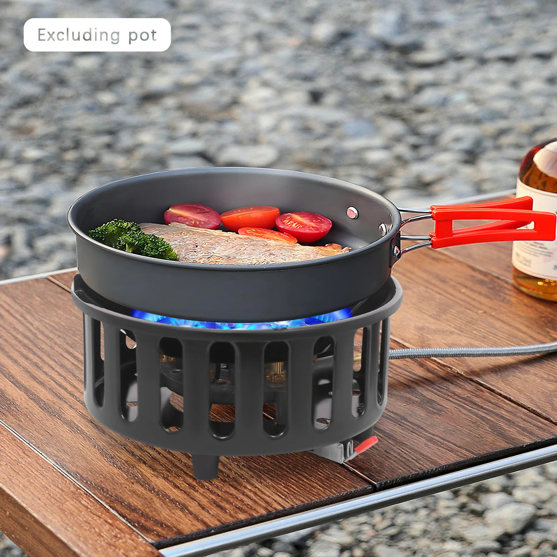 Portable Butane & Propane Camping Stove with Dual Adapters – Compact Outdoor Gas Burner for Cooking, Boiling & Frying