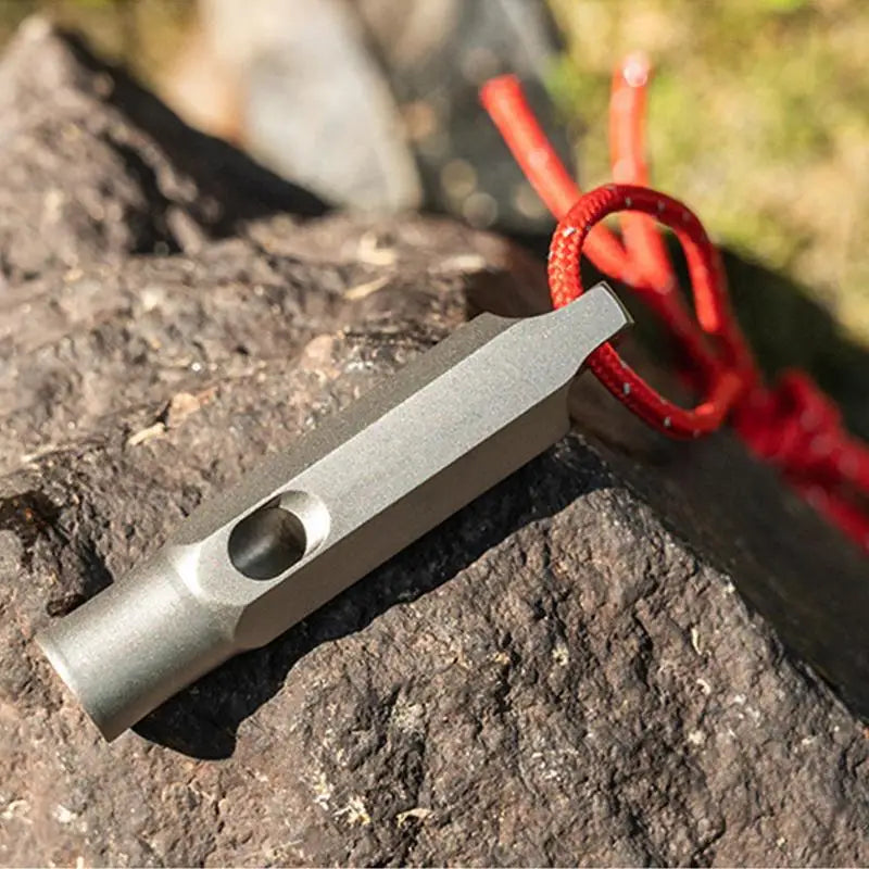 Titanium Survival Whistle – Ultralight Loud Hiking Safety Tool with Lanyard