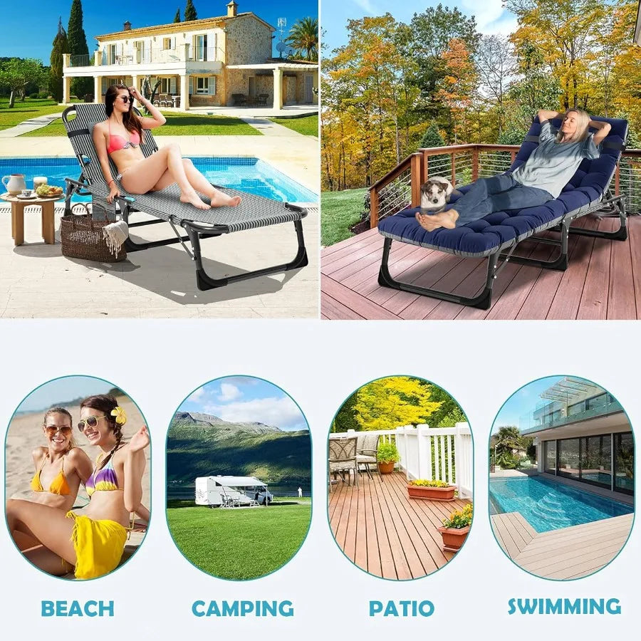 Camping Cot for Adults Heavy Duty Adjustable Bed for Sleeping Adjustable DoubleLayer 1200D with Mattress Carrying Bag for Home