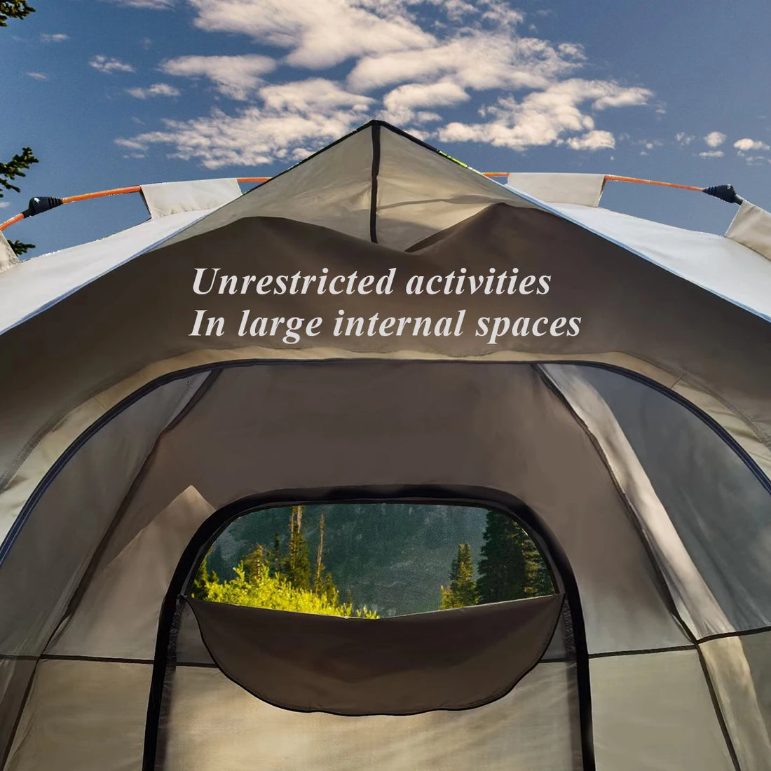 2-Person Outdoor Camping Tent with Sunshade – Waterproof Self-Driving Travel Shelter, Dual Doors & Windows for Ventilation