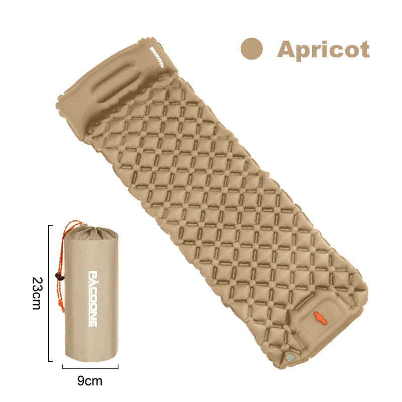 Ultralight Inflatable Camping Sleeping Pad with Built-in Pump & Pillow – Compact Air Mattress for Hiking, Backpacking & Travel