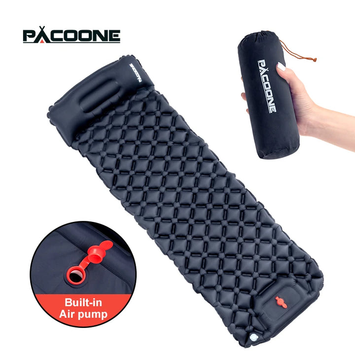 Ultralight Inflatable Camping Sleeping Pad with Built-in Pump & Pillow – Compact Air Mattress for Hiking, Backpacking & Travel
