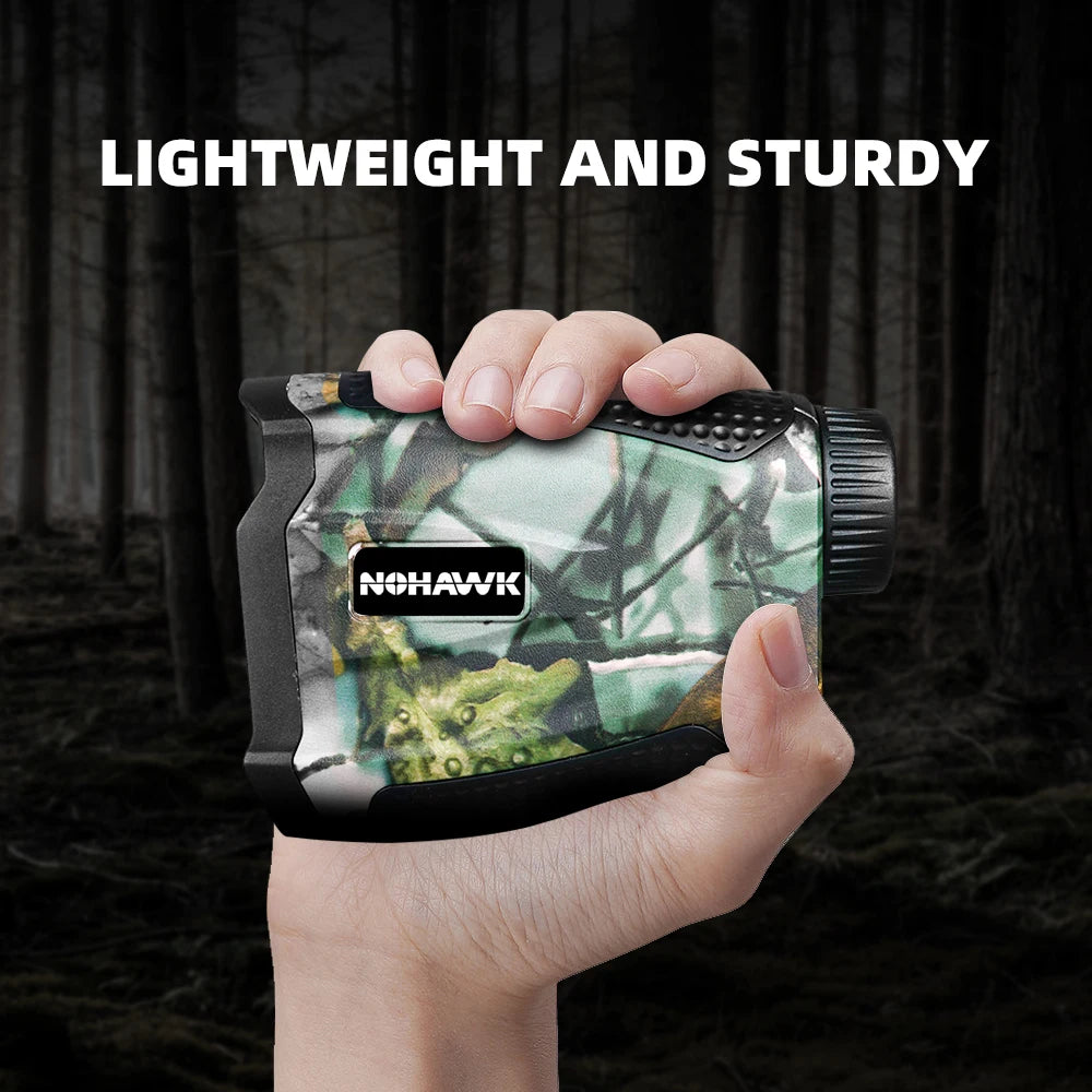 NOHAWK Multifunctional Hunting Rangefinder – 6X Magnification with Slope Compensation, Scan & Speed Modes (Camo Design)