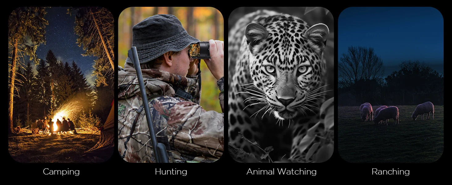 4K Night Vision Binoculars – 8X Digital Zoom, 1080P HD Recording, IR Illuminator for Hunting, Camping & Wildlife Viewing
