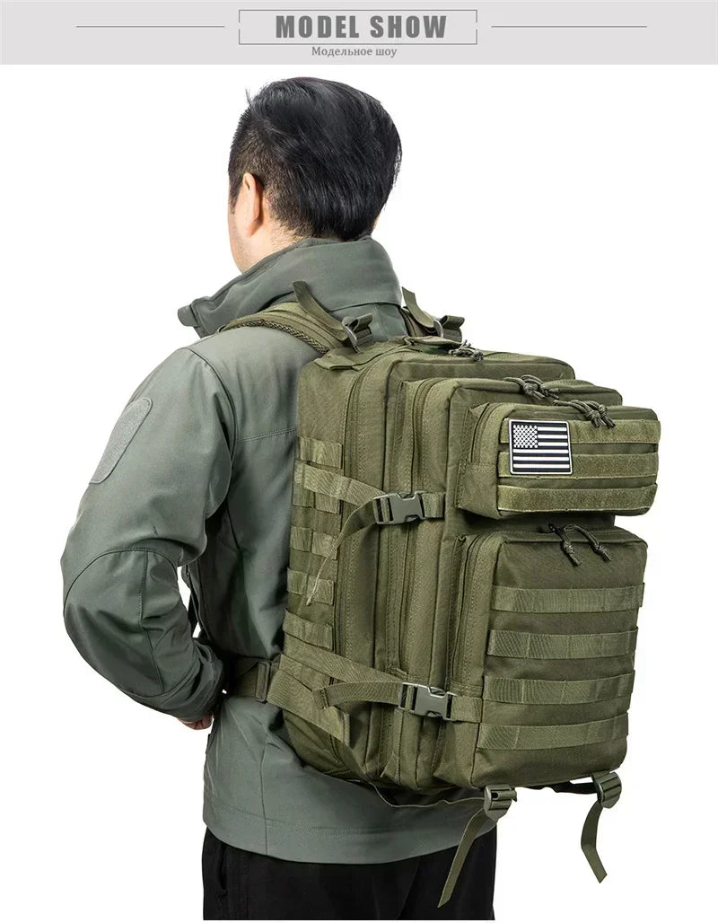 Tactical Backpack – Large Capacity 3-Day Outdoor Rucksack for Hiking, Camping & Travel