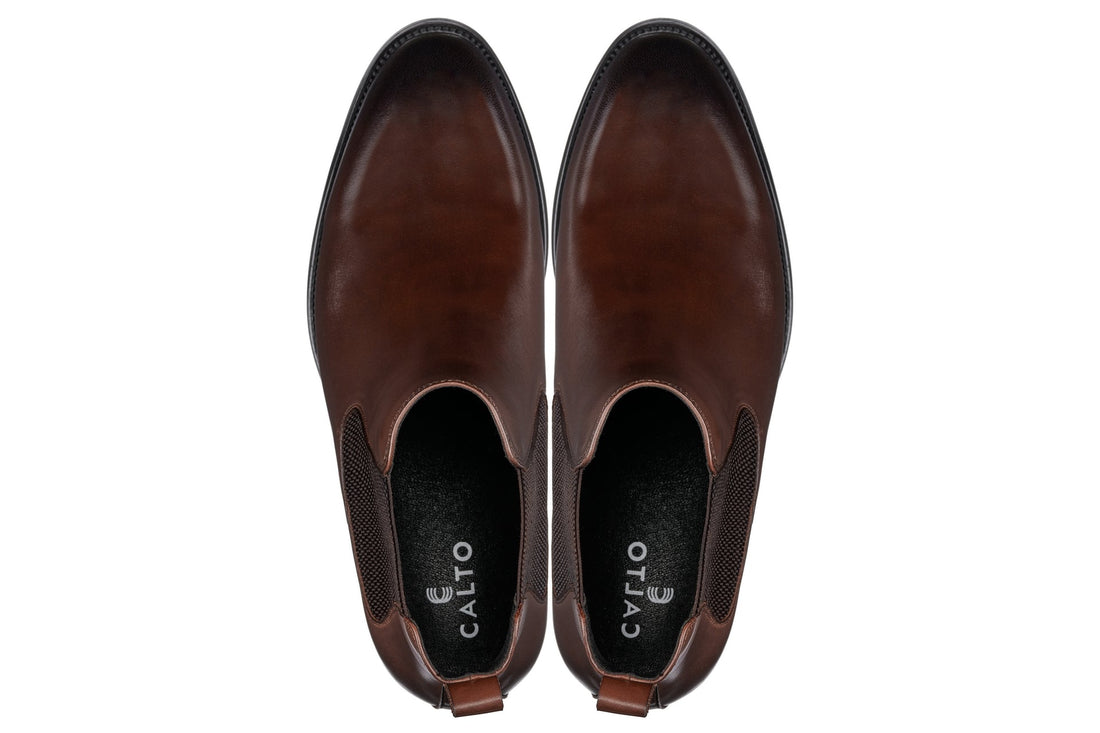 Y72231 - 2.8 Inches Taller (Coffee Brown) - Chelsea Boots