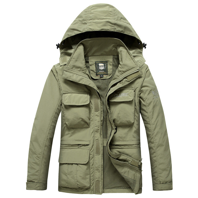 Men’s Thin Shell Outdoor Jacket – Waterproof, Breathable, Plus Size