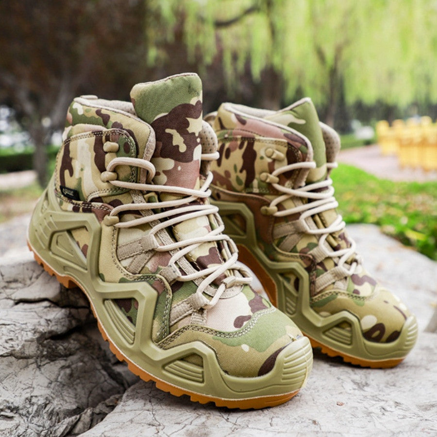 Mid-High Top Military Combat Boots – Outdoor Training Hiking Shoes