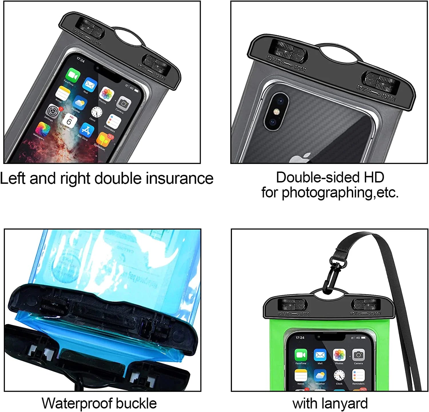 3-Pack Waterproof Floating Phone Pouch – Universal Dry Bag Case for iPhone & Samsung (Beach, Swimming & Water Sports)
