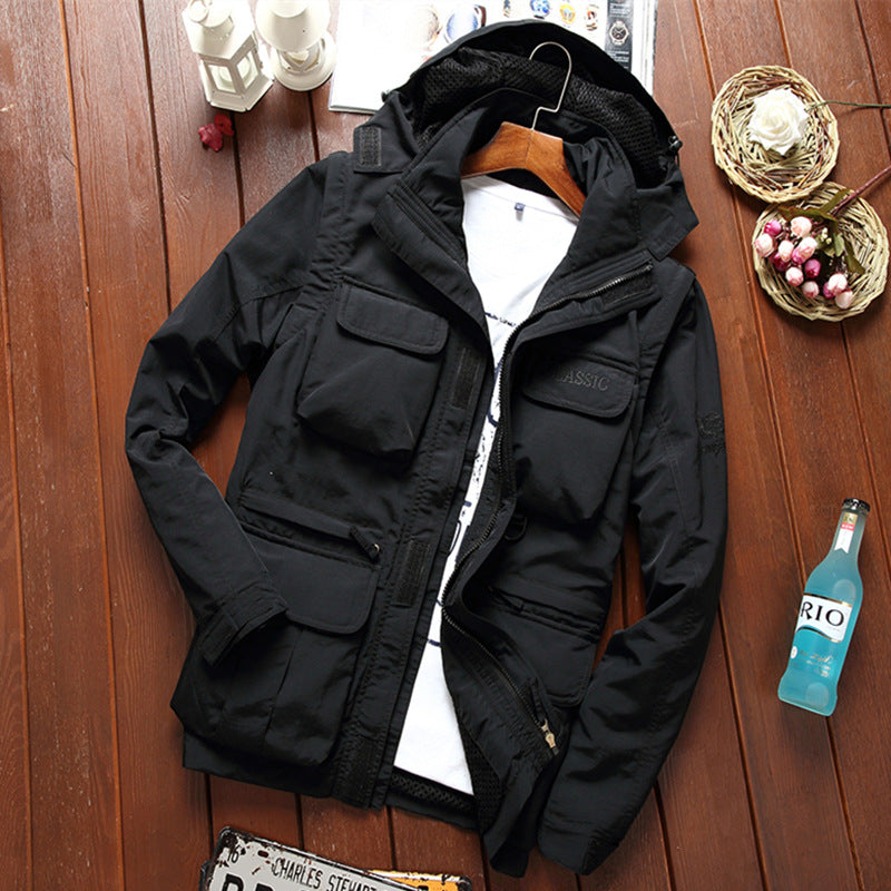 Men’s Thin Shell Outdoor Jacket – Waterproof, Breathable, Plus Size