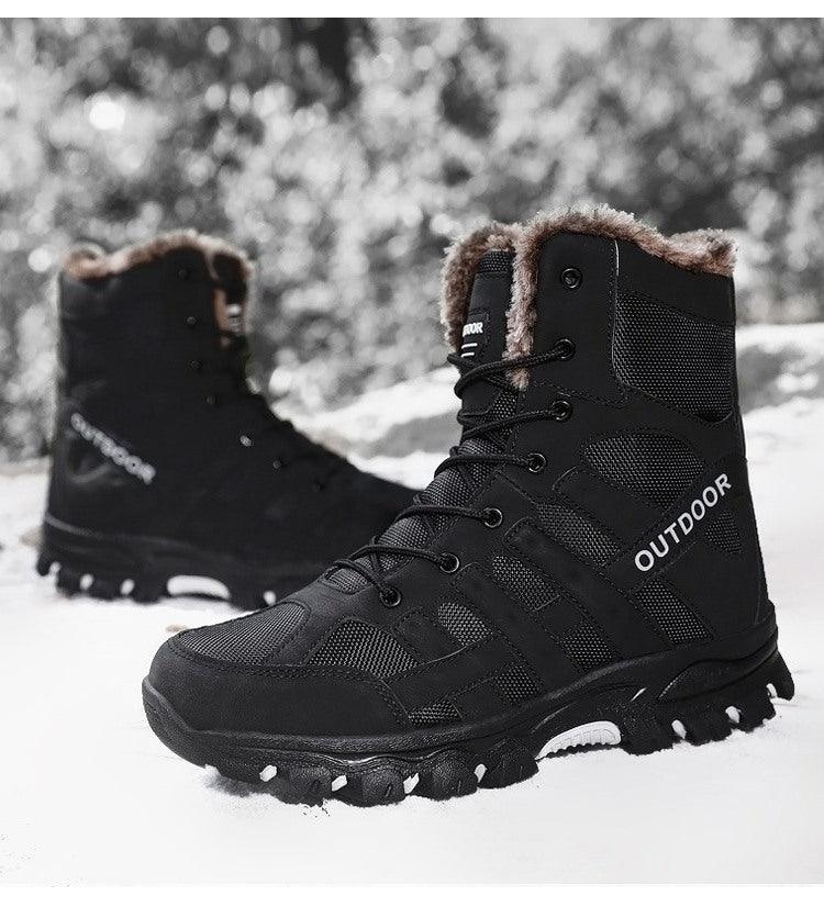 Men’s Black Mid-Cut Hiking Boots – Outdoor Sports and Mountaineering