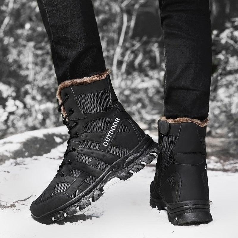 Men’s Black Mid-Cut Hiking Boots – Outdoor Sports and Mountaineering