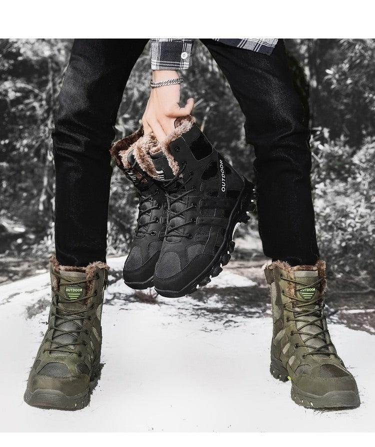 Men’s Black Mid-Cut Hiking Boots – Outdoor Sports and Mountaineering