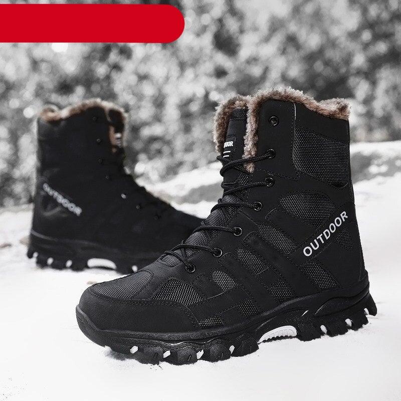 Men’s Black Mid-Cut Hiking Boots – Outdoor Sports and Mountaineering