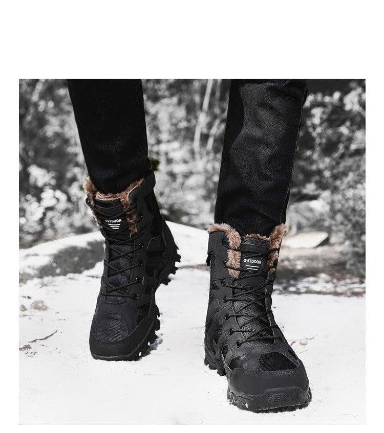 Men’s Black Mid-Cut Hiking Boots – Outdoor Sports and Mountaineering
