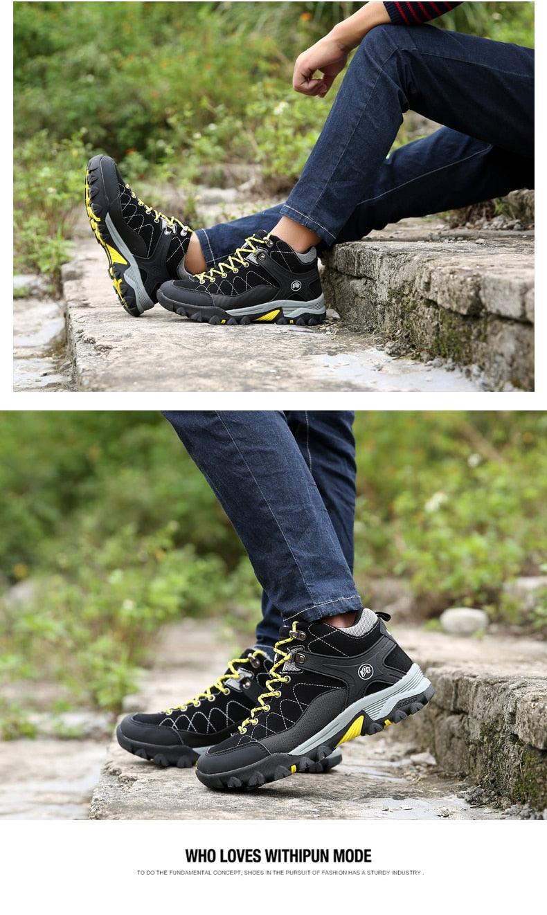 Men’s Soft Black Winter Boots – Fur-Lined Snow Walking Shoes