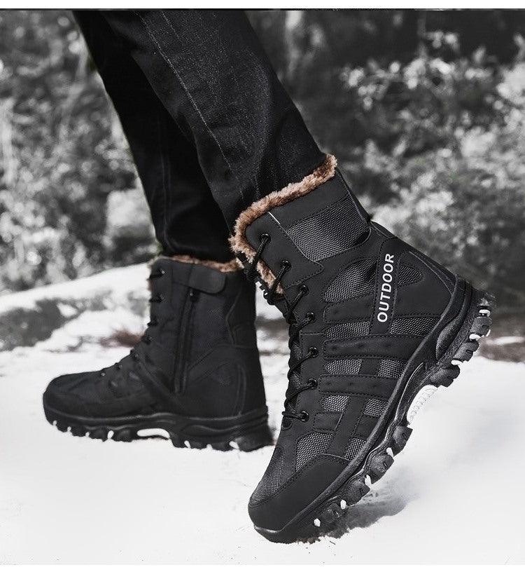 Men’s Black Mid-Cut Hiking Boots – Outdoor Sports and Mountaineering