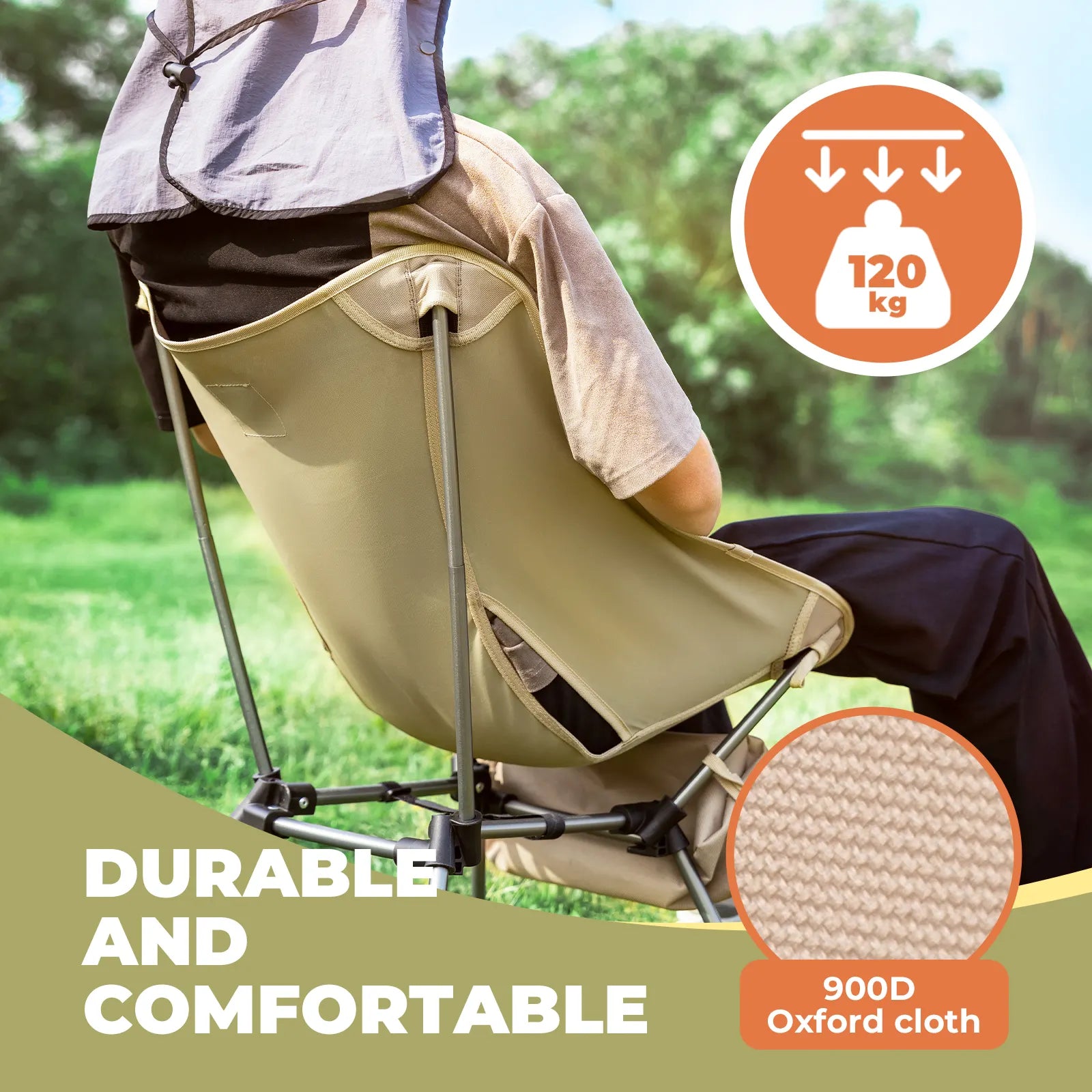 260lbs Folding Aluminum Camping Chair