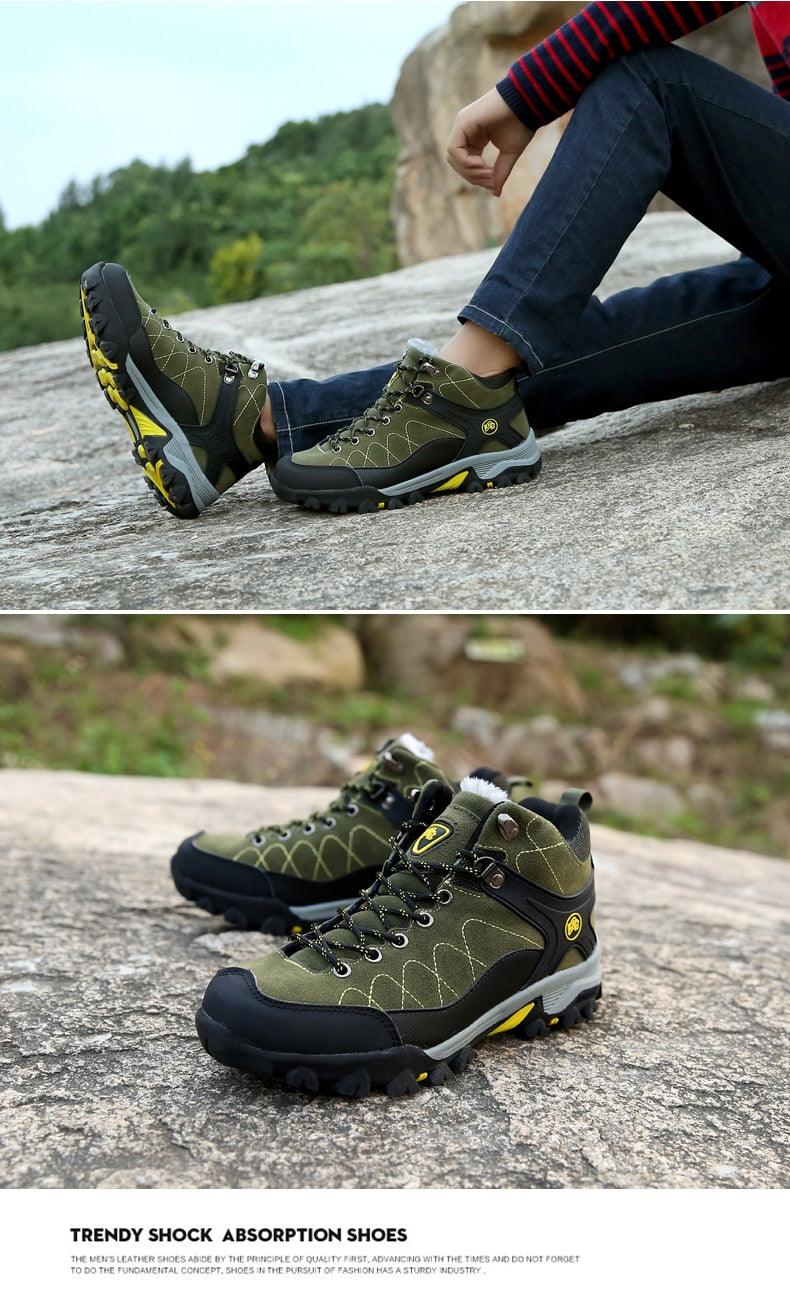 Men’s Soft Black Winter Boots – Fur-Lined Snow Walking Shoes