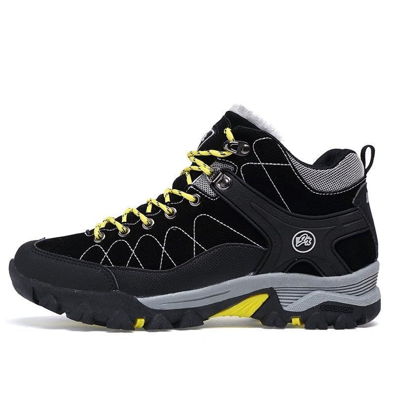 Men’s Soft Black Winter Boots – Fur-Lined Snow Walking Shoes