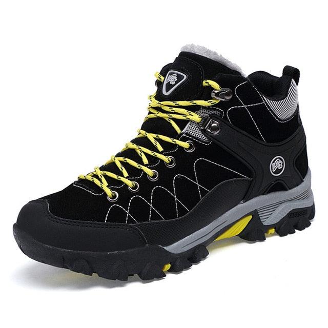Men’s Soft Black Winter Boots – Fur-Lined Snow Walking Shoes