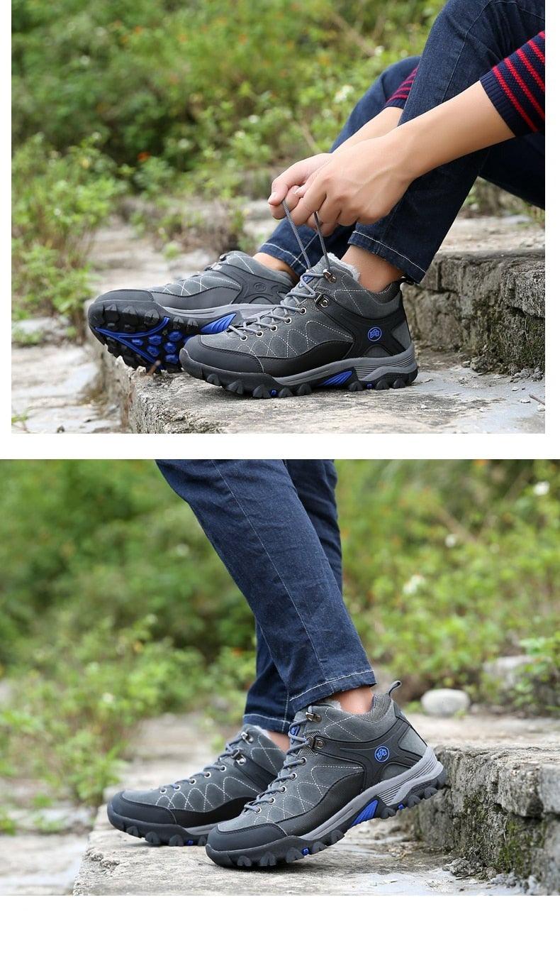 Men’s Soft Black Winter Boots – Fur-Lined Snow Walking Shoes