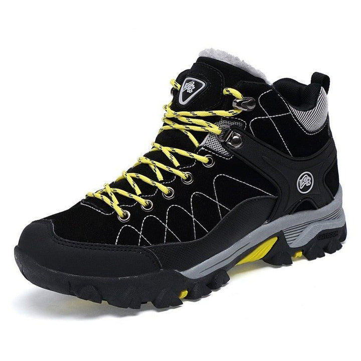 Men’s Soft Black Winter Boots – Fur-Lined Snow Walking Shoes