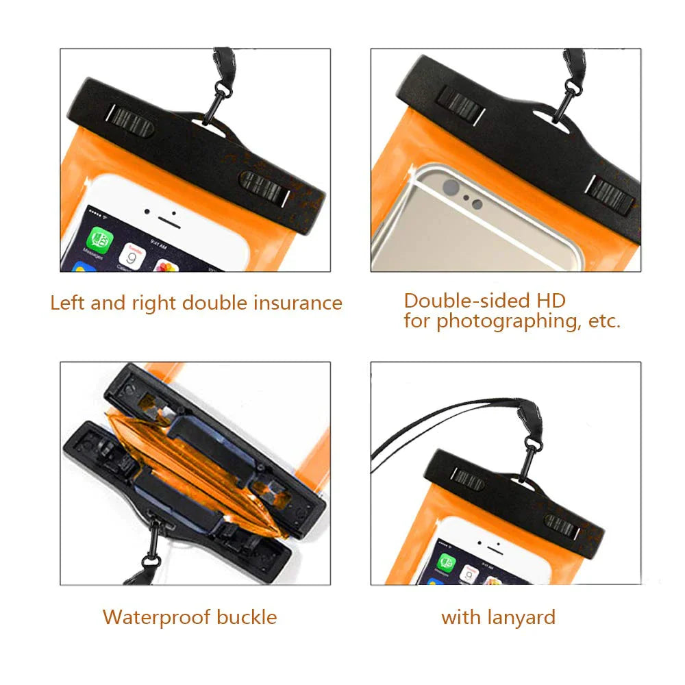 3-Pack Waterproof Floating Phone Pouch – Universal Dry Bag Case for iPhone & Samsung (Beach, Swimming & Water Sports)